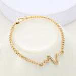 10 bracelets simples personnalisés en forme de foudre et d'électrocardiogramme, bracelet de couple en forme de cœur, noir, or, argent