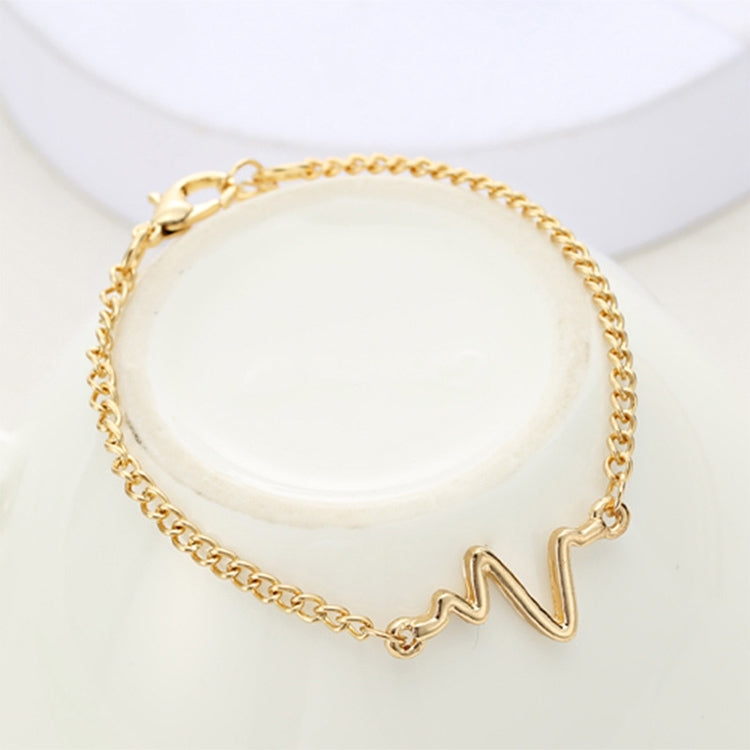 10 bracelets simples personnalisés en forme de foudre et d'électrocardiogramme, bracelet de couple en forme de cœur, noir, or, argent