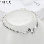 10 PCS Simple Personality Bileklik Ecg Figure Lightning Bracelet Couple Heartbeat Frequency Bracelet, black, gold, Silver