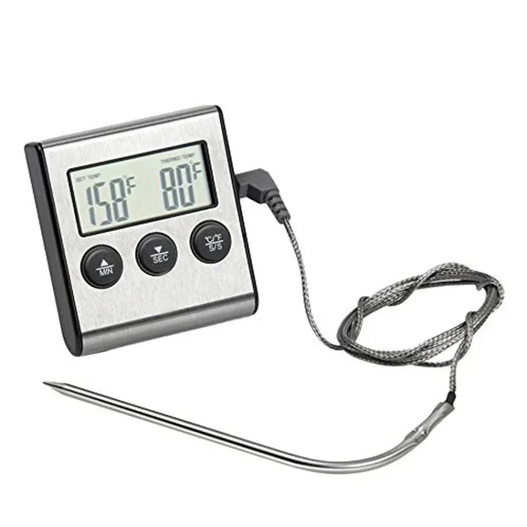 Thermomètre de four numérique Cuisine Cuisson Viande BBQ Sonde Thermomètre Minuteur Température Eau Lait Outils de cuisson, Thermomètre de four numérique