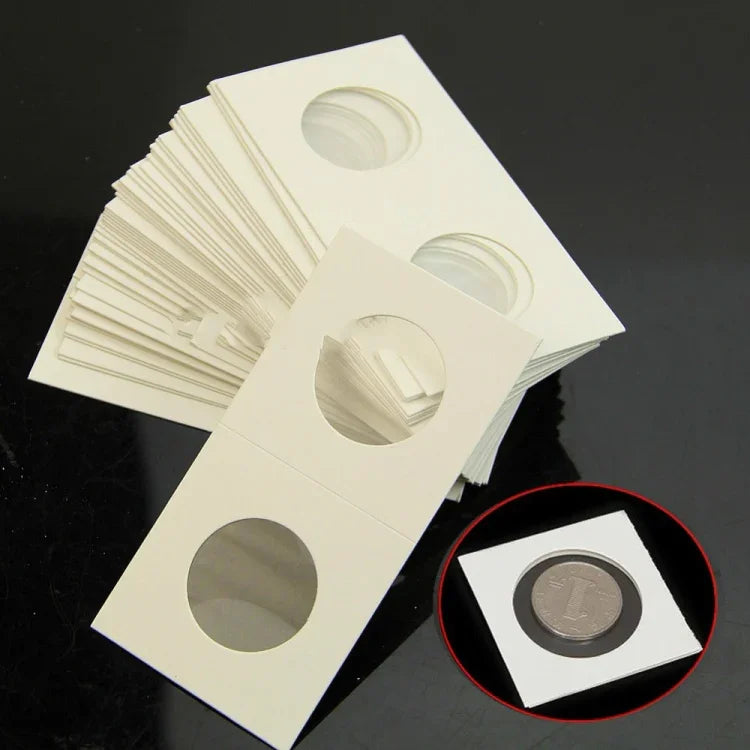 50 PCS / 3 jeux 40mm diamètre Protecteur de pièces de monnaie, Clip de collection de pièces de monnaie carré, Clip