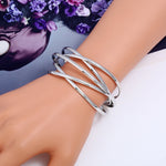Bracelets joncs ouverts pour femmes et filles, à la mode, en or, argent, noir canon, rouge rosé, multicolore