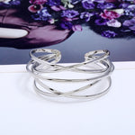 Bracelets joncs ouverts pour femmes et filles, à la mode, en or, argent, noir canon, rouge rosé, multicolore