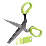 Ciseaux de cuisine 5 lames pour herbes, basilic, romarin, oignon vert, ail, persil