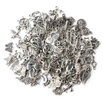 100 BRELOQUES BRACELETS EUROPÉENS COULEUR ARGENT ANTIQUE, BIJOUX TENDANCE À FAIRE SOI-MÊME, CHARMES FAITS À LA MAIN