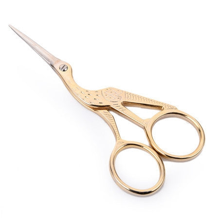Ciseaux de tailleur Crane Ciseaux de couture rétro point de croix, Or, Argent