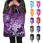 Sac de Courses Pliable Papillon Fleur Tissu Oxford Sac à Bandoulière Sac Cabas Réutilisable, violet, café, rouge, rose rouge, rouge violet, bleu saphir, bleu ciel, orange, noir