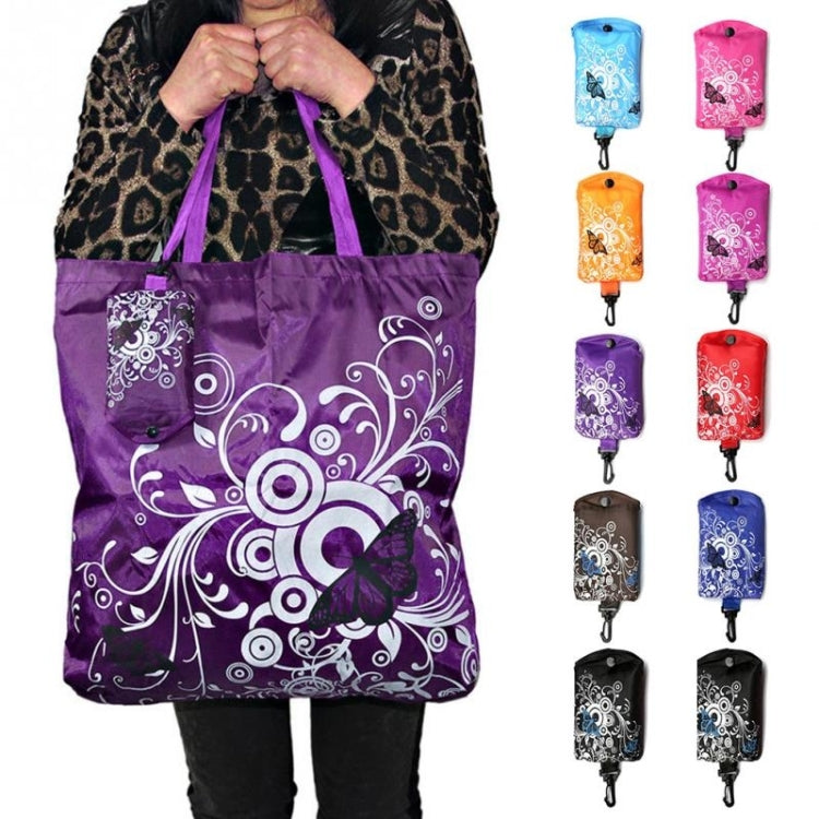 Sac de Courses Pliable Papillon Fleur Tissu Oxford Sac à Bandoulière Sac Cabas Réutilisable, violet, café, rouge, rose rouge, rouge violet, bleu saphir, bleu ciel, orange, noir