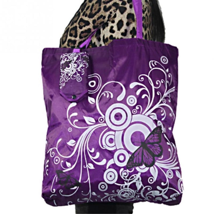 Sac de Courses Pliable Papillon Fleur Tissu Oxford Sac à Bandoulière Sac Cabas Réutilisable, violet, café, rouge, rose rouge, rouge violet, bleu saphir, bleu ciel, orange, noir