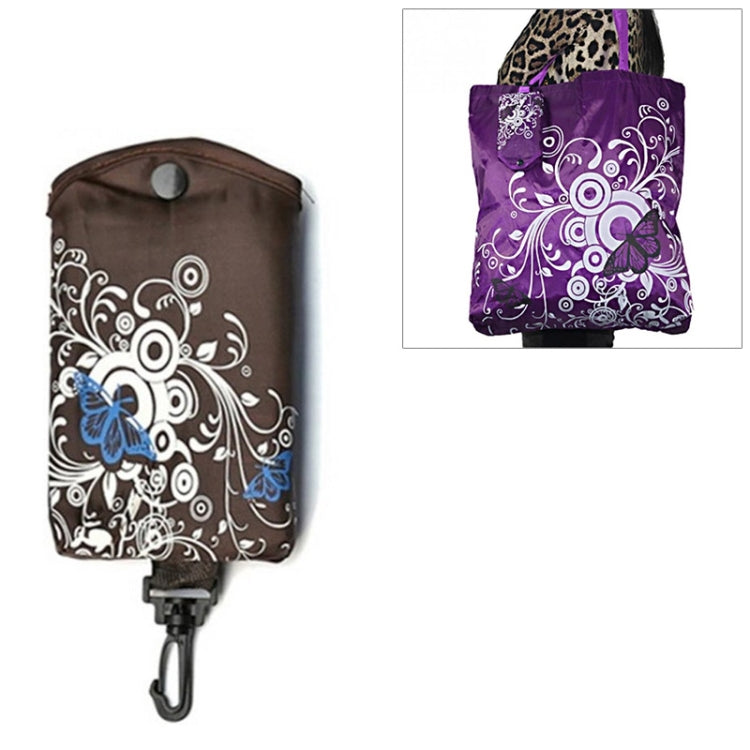 Sac de Courses Pliable Papillon Fleur Tissu Oxford Sac à Bandoulière Sac Cabas Réutilisable, violet, café, rouge, rose rouge, rouge violet, bleu saphir, bleu ciel, orange, noir