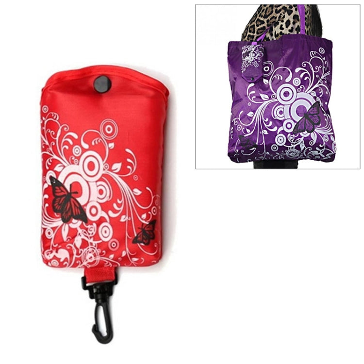 Sac de Courses Pliable Papillon Fleur Tissu Oxford Sac à Bandoulière Sac Cabas Réutilisable, violet, café, rouge, rose rouge, rouge violet, bleu saphir, bleu ciel, orange, noir
