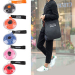Sac de courses pliable réutilisable avec mousqueton et pochette de rangement