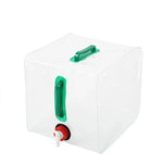 Seau pliable de camping extérieur 20L, sac d'eau pliable en plastique transparent, 20 (Vert)