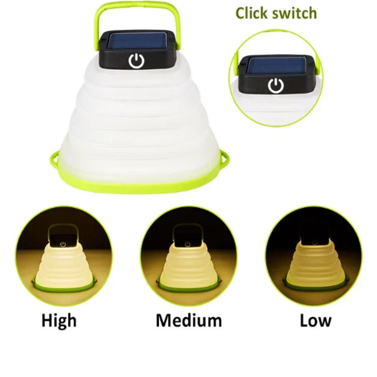 Lampe Solaire Pliable Lampe de Tente de Camping Extérieur Lampe de Camping LED