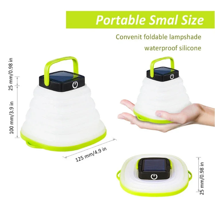 Lampe Solaire Pliable Lampe de Tente de Camping Extérieur Lampe de Camping LED
