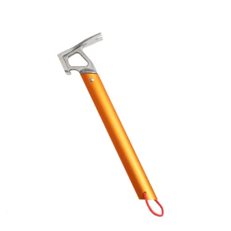 Marteau léger de camping pour piquets de tente avec manche en alliage d'aluminium & tête en acier inoxydable