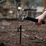 Marteau léger de camping pour piquets de tente avec manche en alliage d'aluminium & tête en acier inoxydable