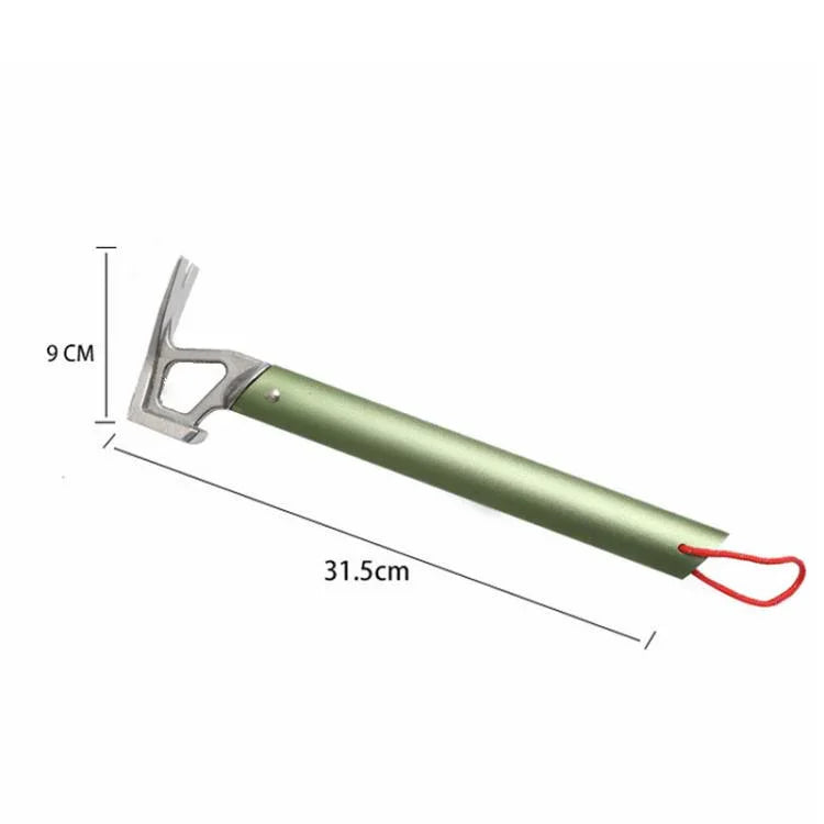 Marteau léger de camping pour piquets de tente avec manche en alliage d'aluminium & tête en acier inoxydable