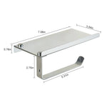 Porte-papier toilette en acier inoxydable brillant avec étagère de rangement pour téléphone portable, porte-papier toilette brillant