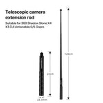 Perche à selfie de 1,2 m pour caméras d'action Insta360 ONE X et ONE Sport.