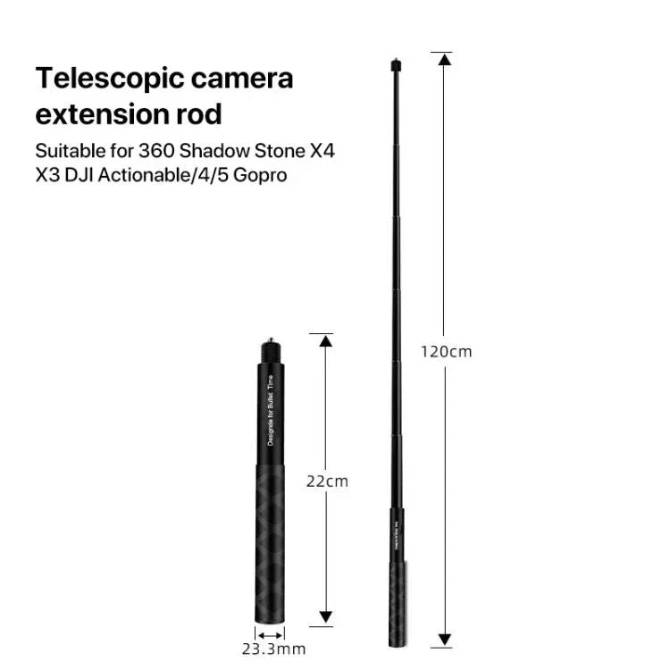 Perche à selfie de 1,2 m pour caméras d'action Insta360 ONE X et ONE Sport.