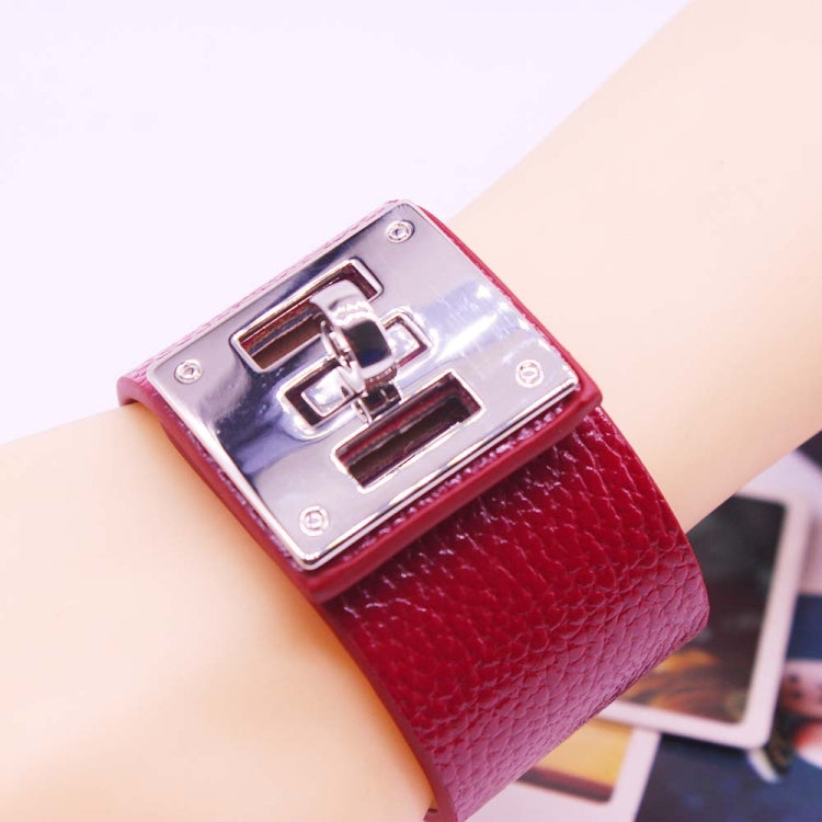 Bracelets larges en cuir style punk pour femmes, 1, 2, 5, 6