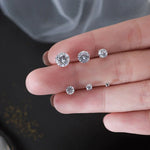 20 paires/paquet de boucles d'oreilles en zircon à six griffes, bijoux pour femmes avec perles et diamants
