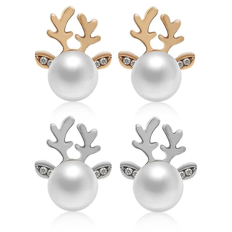 Boucles d'oreilles clous en forme de tête de cerf ornée de perles, boucles d'oreilles de chevreuil, clous d'oreille d'élan