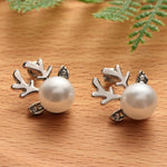 Boucles d'oreilles clous en forme de tête de cerf ornée de perles, boucles d'oreilles de chevreuil, clous d'oreille d'élan