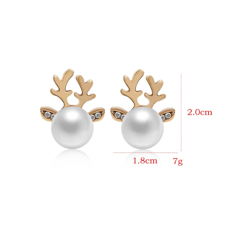 Boucles d'oreilles clous en forme de tête de cerf ornée de perles, boucles d'oreilles de chevreuil, clous d'oreille d'élan