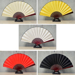 Éventail pliant en soie vierge de couleur unie, style chinois, pour calligraphie et peinture, 8 pouces, 10 pouces