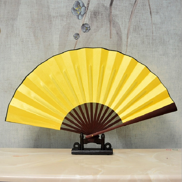 Éventail pliant en soie vierge de couleur unie, style chinois, pour calligraphie et peinture, 8 pouces, 10 pouces