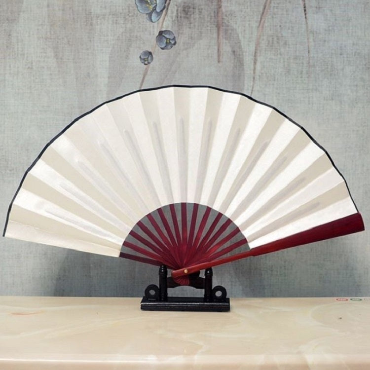 Éventail pliant en soie vierge de couleur unie, style chinois, pour calligraphie et peinture, 8 pouces, 10 pouces