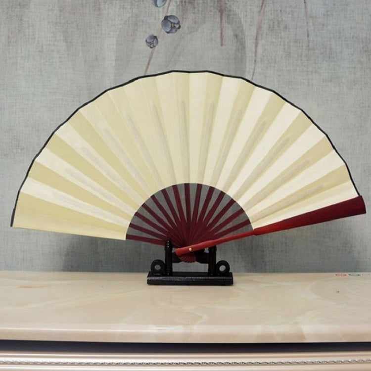Éventail pliant en soie vierge de couleur unie, style chinois, pour calligraphie et peinture, 8 pouces, 10 pouces