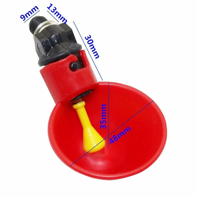 Abreuvoir automatique pour cailles et poules avec tétine jaune - Système d'abreuvement pour volailles d'élevage