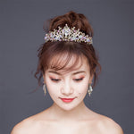 Couronnes nuptiales en perles or rose de luxe, diadème fait main, serre-tête de mariée, diadème de mariage en cristal, couronne de reine, accessoires de cheveux de mariage, couronne de perles rose, couronne de perles or, couronne de perles blanche