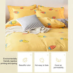 Parure de lit simple en coton avec housse de couette, drap et taie d'oreiller, 150x200cm