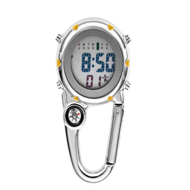 Montre d'Alpinisme Multifonctionnelle en Acier Inoxydable avec Crochet, Montre à Crochet en Acier Inoxydable (Orange), Montre à Crochet en Acier Inoxydable (Bleu), Montre à Crochet en Acier Inoxydable (Jaune), Montre à Crochet en Acier Inoxydable (Rouge)