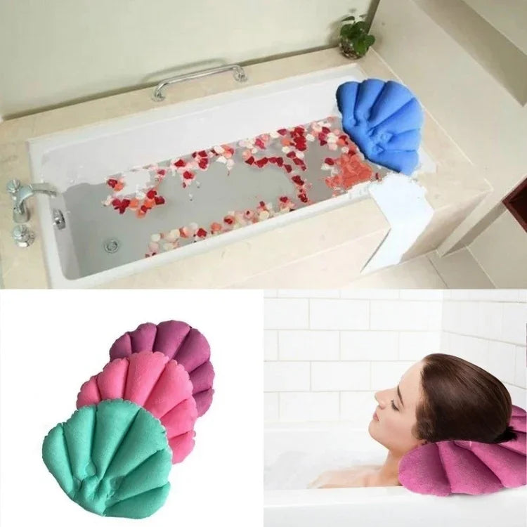 Coussin de bain gonflable en forme de coquillage doux pour salle de bain, confortable pour spa à domicile, couleur livrée aléatoirement, coussin de bain gonflable pour spa
