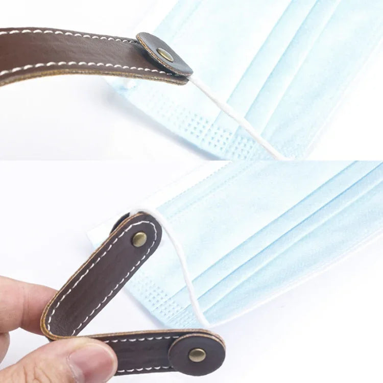 Corde de masque réglable, serre-tête, antidérapante, en cuir PU, boucle d'extension pour capuche