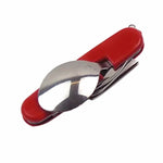 Vaisselle extérieure en acier inoxydable cuillère / fourchette / couteau / ouvre-bouteille 4 en 1, ensemble de couverts pliants multifonction