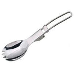 2 pièces Couverts de camping en plein air fourchette cuillère en acier inoxydable pour pique-nique pliable Spork
