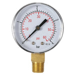 Manomètre Hydraulique Antichoc en Acier Inoxydable pour Filtre de Piscine, Manomètre