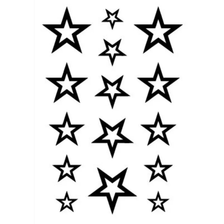 10 Autocollants de tatouage temporaire imperméables noirs classiques