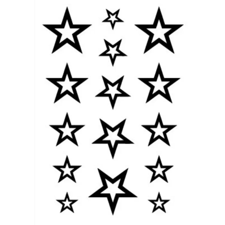 10 Autocollants de tatouage temporaire imperméables noirs classiques
