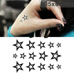 10 Autocollants de tatouage temporaire imperméables noirs classiques