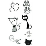 10 Autocollants de tatouage temporaire imperméables noirs classiques