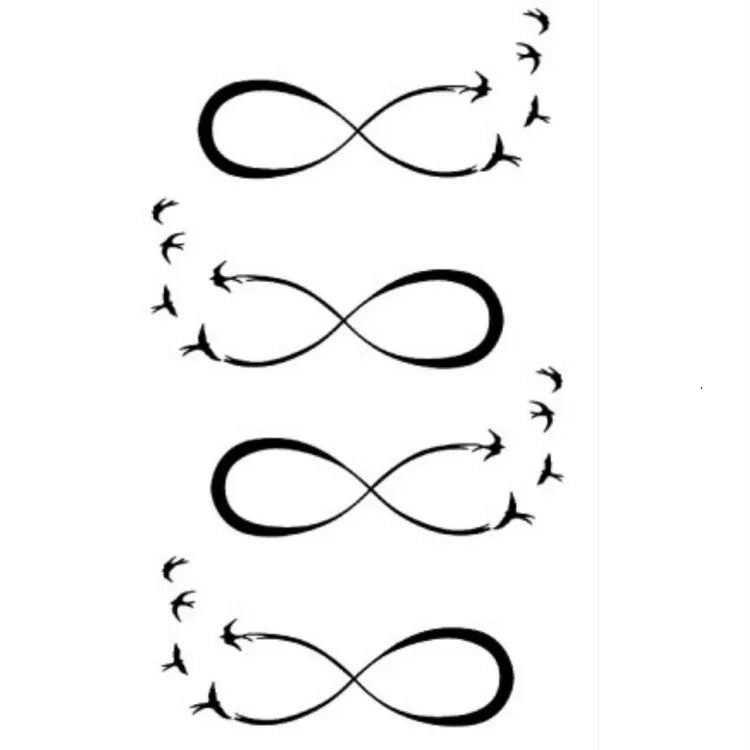 10 Autocollants de tatouage temporaire imperméables noirs classiques