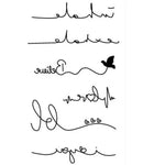 10 Autocollants de tatouage temporaire imperméables noirs classiques