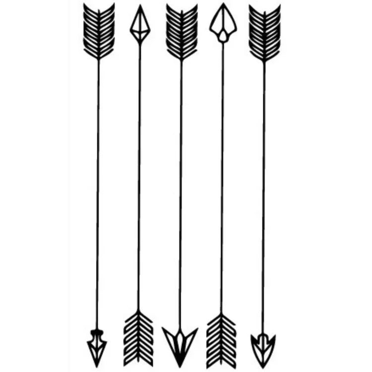 10 Autocollants de tatouage temporaire imperméables noirs classiques